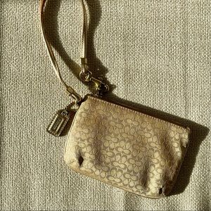 Coach Signature Gold Wristlet